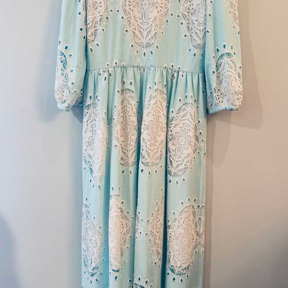 Borgo De Nor Sky Blue Constance Dress $895